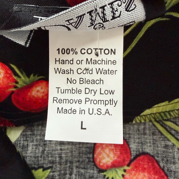 Juicy Dollz & Dames Strawberry Print Fitted Blouse - Cotton Pin - Up Style π - Picture 11 of 15